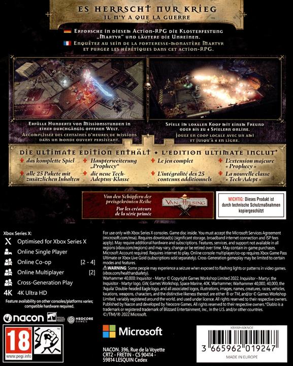 Produktbild Nacon Gaming Warhammer 40'000 Inquisitor Martyr - Ultimate Edition (Xbox Series X, DE, FR)