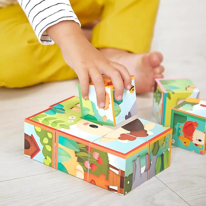 Image du produit Janod Ferme cubes animaux (9 pièces)