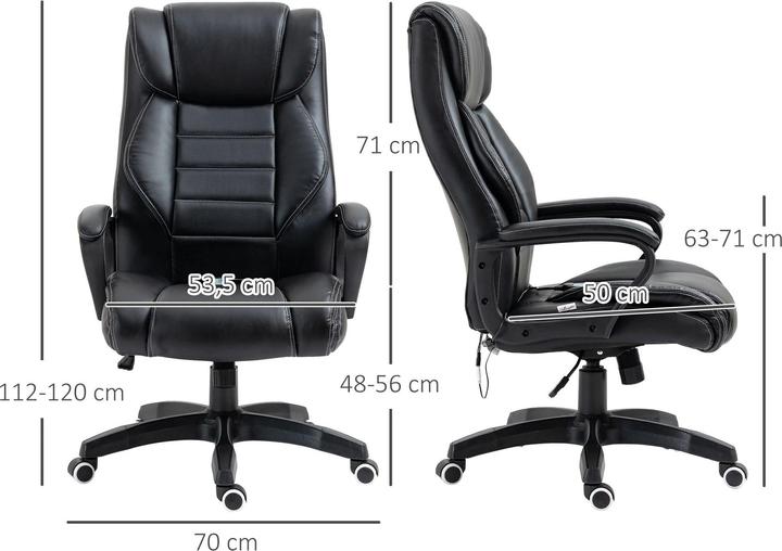 Image du produit Homcom Chaise de bureau avec massage réglable en hauteur