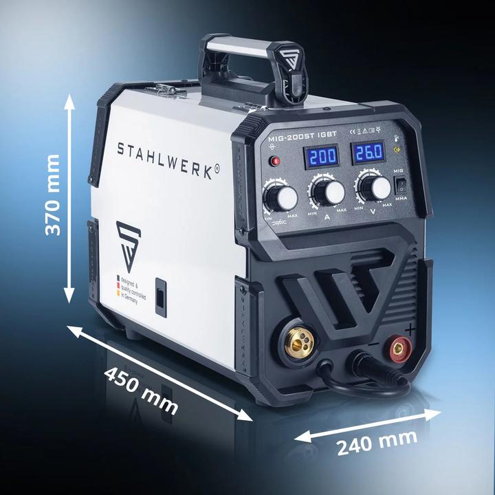 Produktbild Stahlwerk Schweissgerät MIG MAG 200 ST IGBT Schutzgas mit 200 Ampere MMA E-Hand