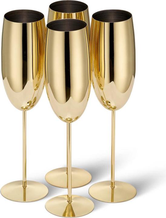 Produktbild Oak & Steel Edelstahl Sektgläser Gold 2er-Set (28.50 cl, 2 Gläser, Sektgläser)