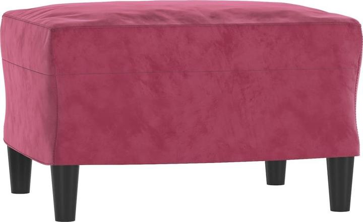 Produktbild vidaXL Sessel mit Hocker Weinrot 60 cm Samt,Farbe