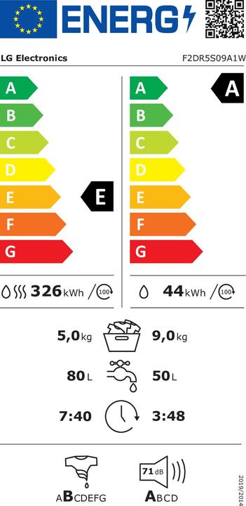 Energie-Label LG F2DR5S09A1W