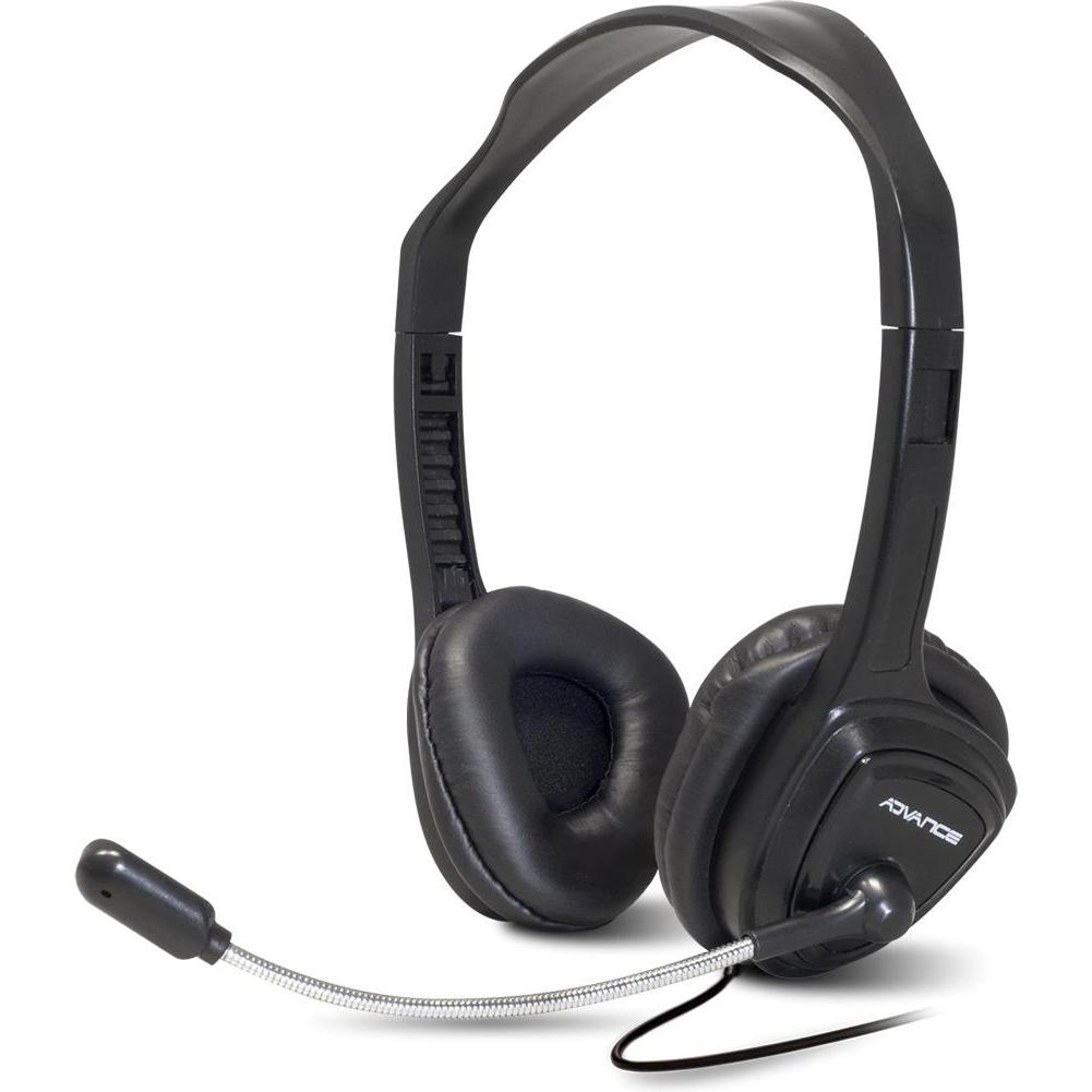 Advance Casque Micro Multimédia Headphonics Smart (Cablato), Cuffie da ufficio, Nero