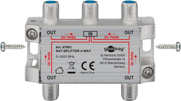 Actual product image Goobay SAT distributor, 4-way (Terminal strips)