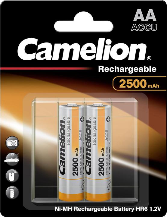 Productafbeelding Camelion AA/HR6, 2500 mAh, Herlaadbare Batterijen Ni-MH, 2 st. (2 Pcs., AA, 2500 mAh)
