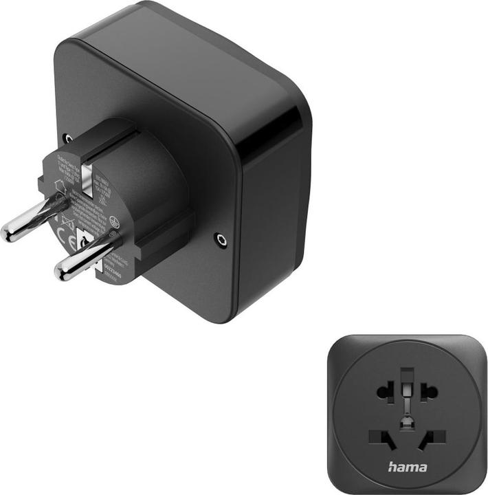 Produktbild Hama Reiseadapter Typ E/F, 3-polig, Welt nach EU, 1x USB-C, 1x USB-A, PD, 20W, S