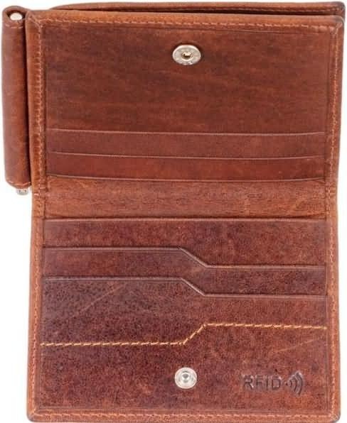 Actual product image Mika Wallet RFID leather 11 cm with money clip