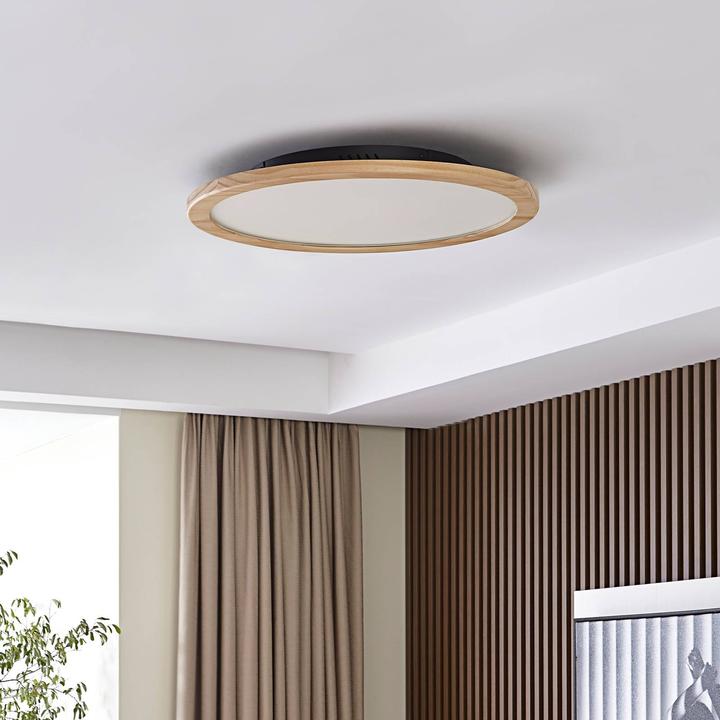 Produktbild Lucande Joren LED-Deckenleuchte rund Holz Ø 48 cm (2170 lm)