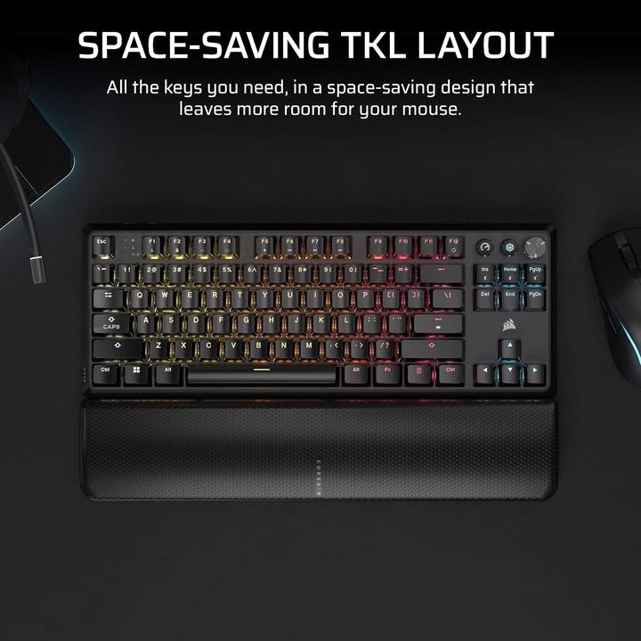 Produktbild Corsair | Tenkeyless Mechanical Gaming Keyboard | K70 CORE TKL | Gaming Keyboard | Wireless | NA | Black | M (US, Kabelgebunden, Kabellos)