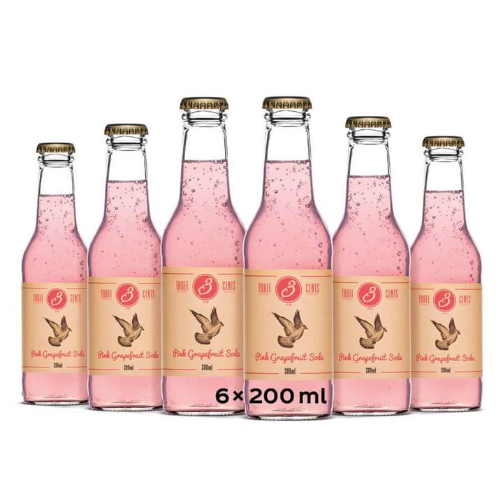 Produktbild Three Cents Pink Grapefruit Soda (6 x 20 cl)