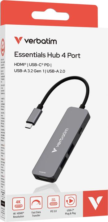 Actual product image Verbatim Hub USB-C Multiport 4port (USB-C, 4 ports)