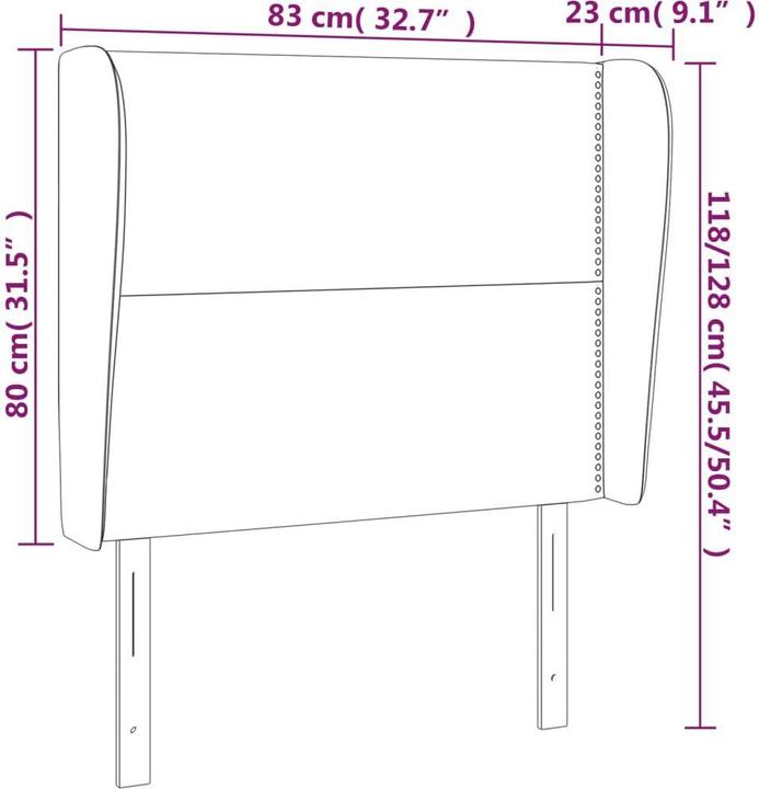 Actual product image vidaXL Kopfteil (83 x 23 x 128 cm)