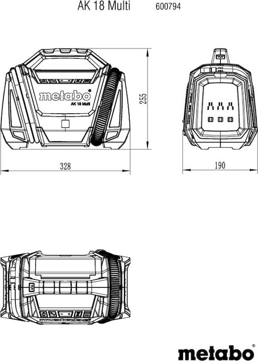 Actual product image Metabo AK 18 Multi (11 bar, 16 l)