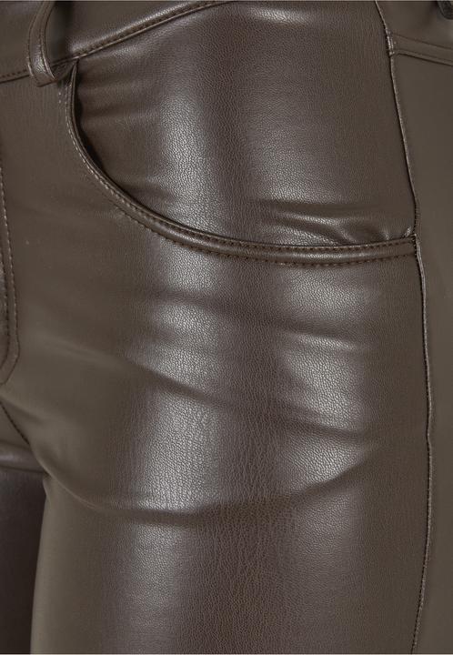 Actual product image Urban Classics Ladies Mid Waist Synthetic Leather Pants (28)