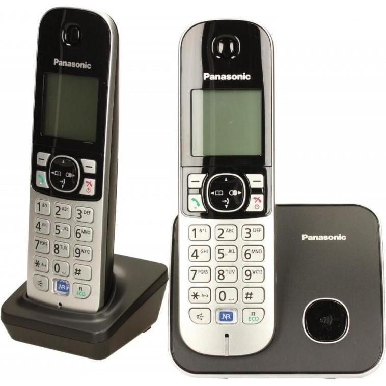 Panasonic KX-TG6812 DECT-Telefon Anrufer-Identifikation, Telefon, Schwarz, Silber