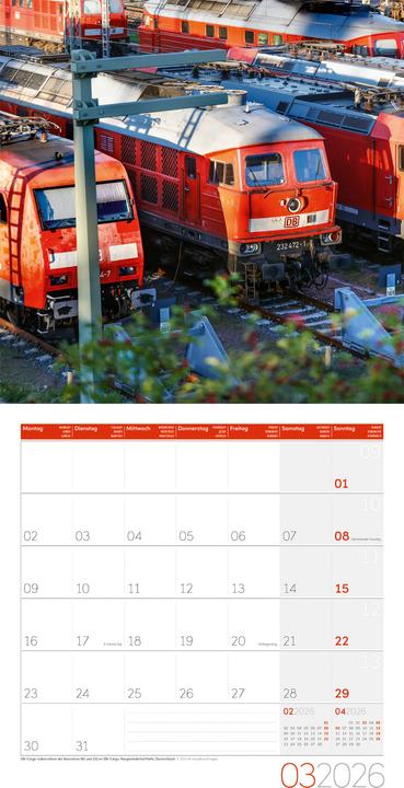 Image du produit Lokomotiven Kalender 2026 - 30x30 (30 x 30 cm, Couverture rigide, Allemand, Français, Anglais, Italien)