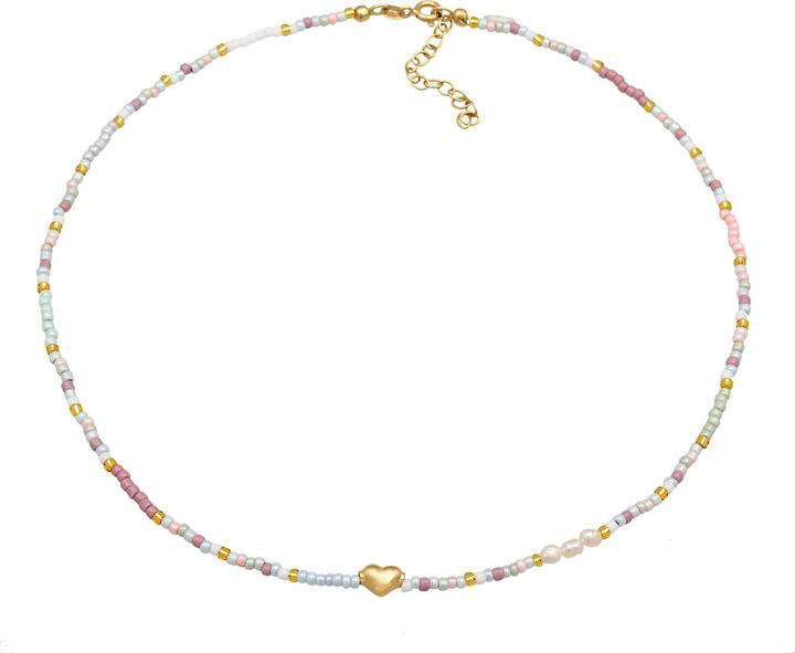 Immagine prodotto Elli Cuore, multicolore, collana di perle (Perle coltivate d'acqua dolce, Nessuna pietra, Argento 925 placcato oro, Vetro, Plastico, 36 cm)