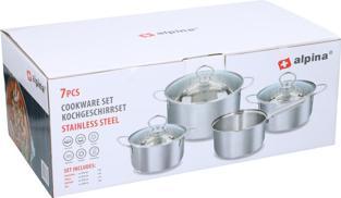 Actual product image alpina Cookware set 7pc (Pot, Stainless steel)