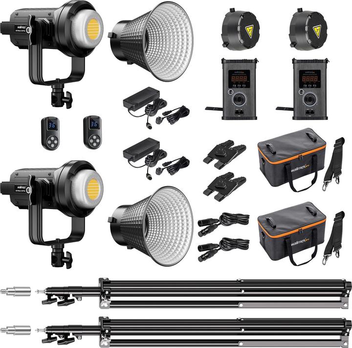 Produktbild Walimex pro LED Niova Plus 120 W + Stativ 2er Set Lichtstativ Flächenleuchte (Flächenleuchte)