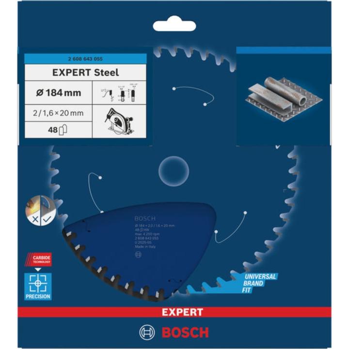 Produktbild Bosch Professional Zubehör Kreissägeblatt Expert for Steel, 184 x 20 x 2,0 mm, 48
