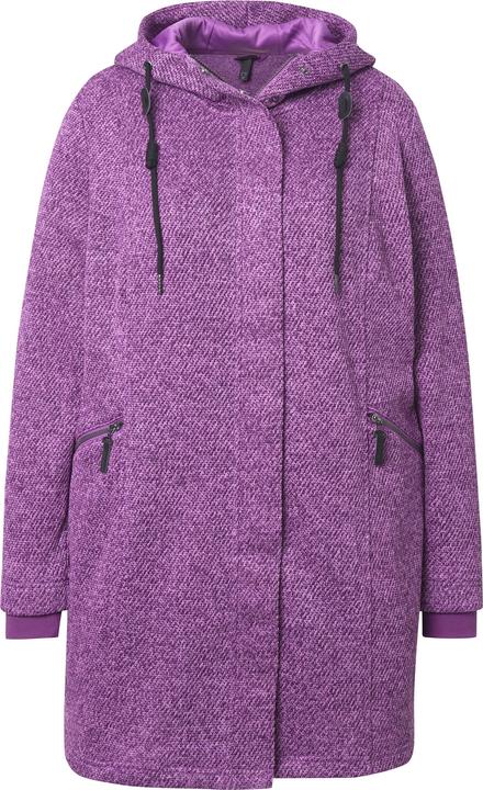 Immagine prodotto Ulla Popken Giacca in maglia e pile con cappuccio, tasche con zip e cerniera a cursore doppio (58)