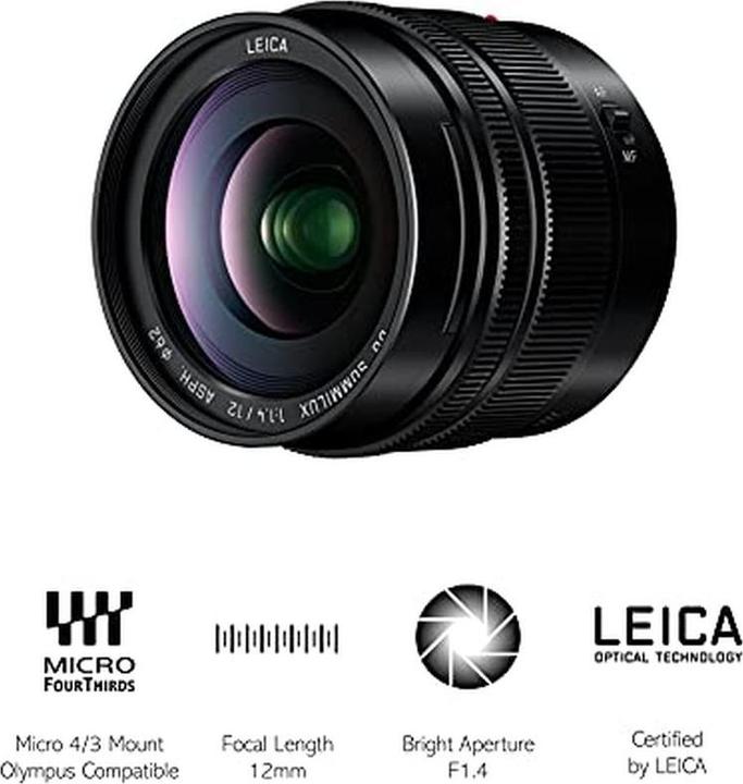 Image du produit Panasonic 12mm f/1.4 Leica DG Summilux ASPH. (Micro Four Thirds, Micro Four Thirds)
