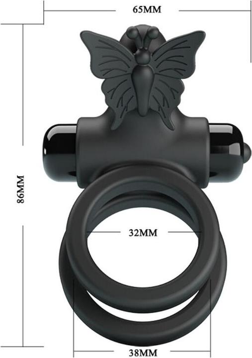 Produktbild Pretty Love Doppelringvibrator Mit Schwarzem Stimulator
