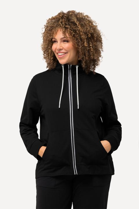 Produktbild Ulla Popken Sweatjacke, Stehkragen, Kängurutasche, hinten länger (50, 52)