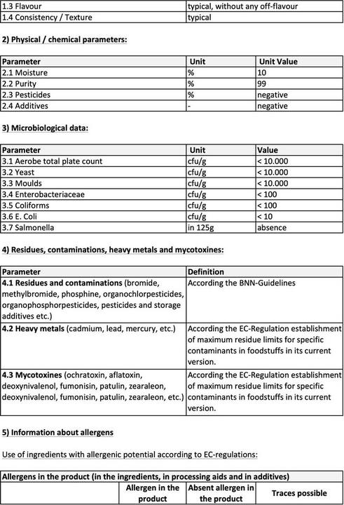 Nährwerte und Zutaten Zimmerli Adaptogene Goji Beeren (BIO) (1 Stück, 100 g)
