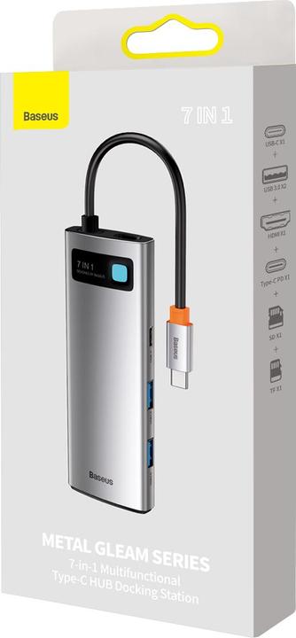 Actual product image Baseus Metal Gleam Series 7-in-1 (USB-C, 7 ports)