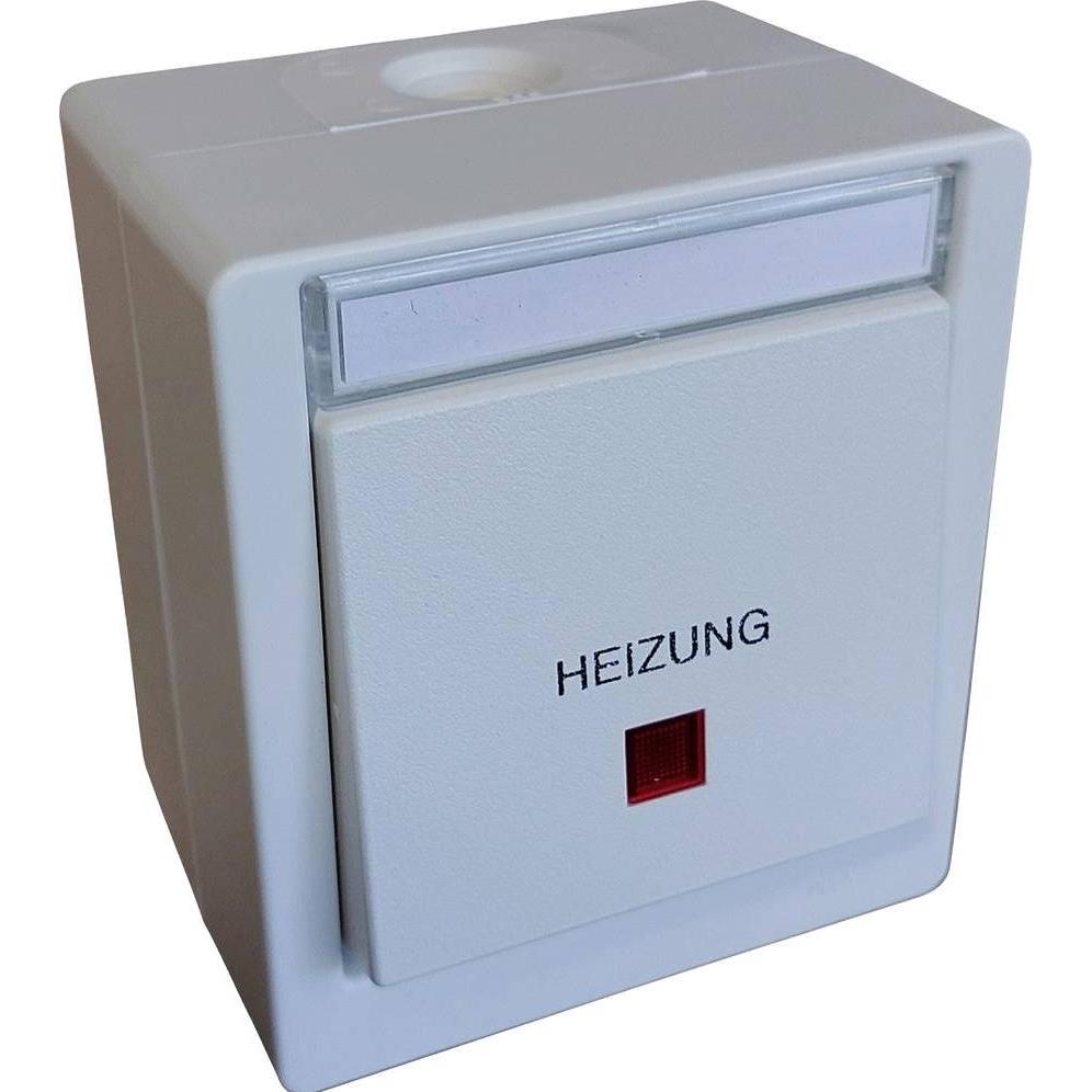 N&L Elektrotechnik N & L 27714 Heizungs-Notschalter Komplett Aufputz Weiss, Taster + Schalter, Weiss