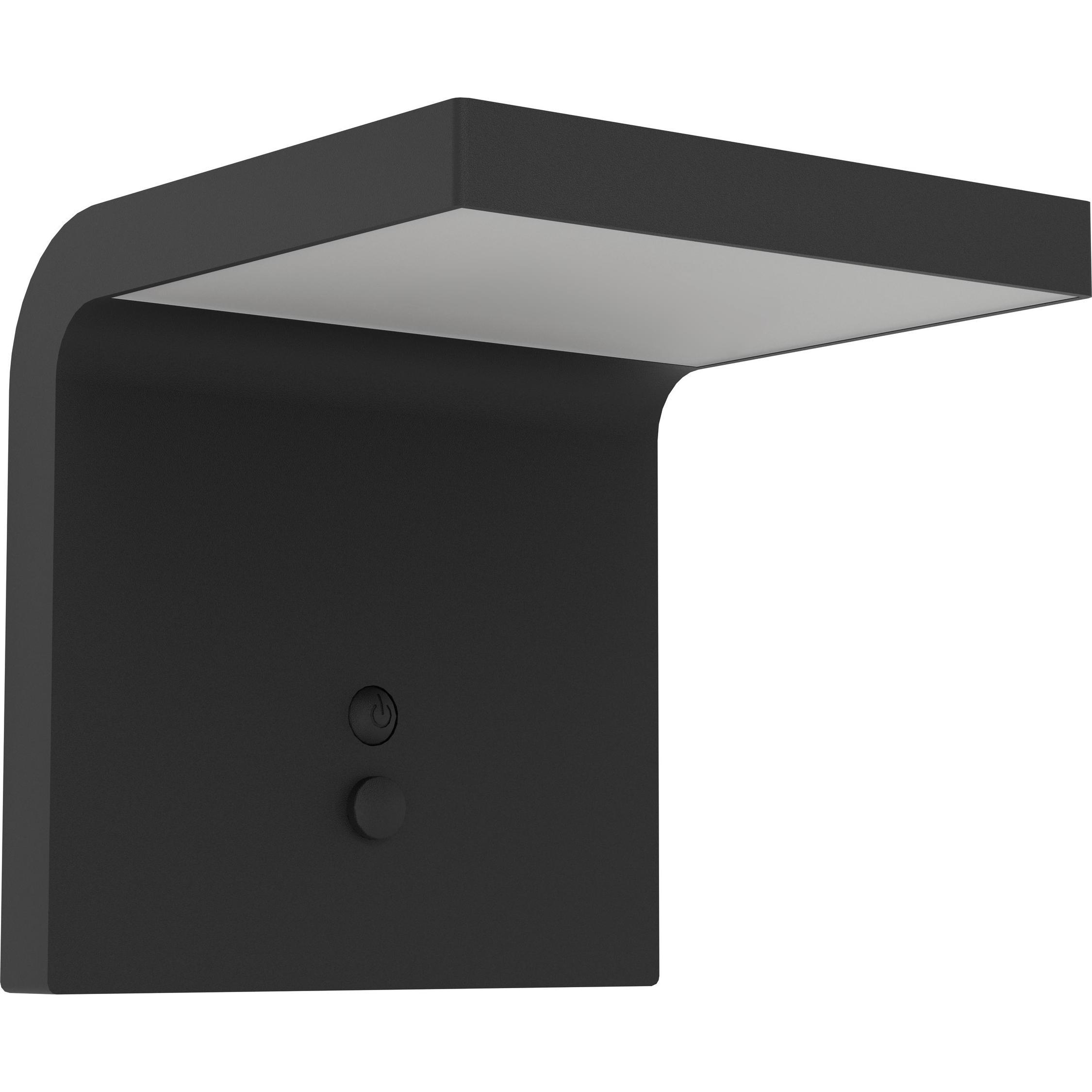 EGLO, Gartenbeleuchtung, Leuchten Wandleuchte SPIANTE Solar, 6W, Sensor, Schwarz, Dimmbar (800 lm, IP44)