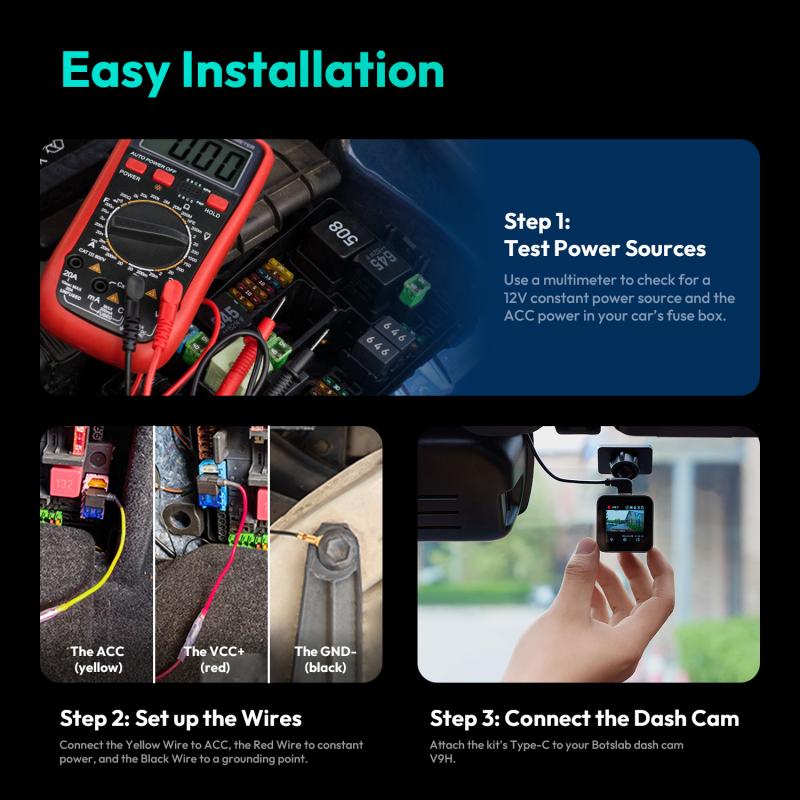 Thumbnail - Botslab für Dash Cam G500H Pro / V9H / HK50, schwarz, Dashcam