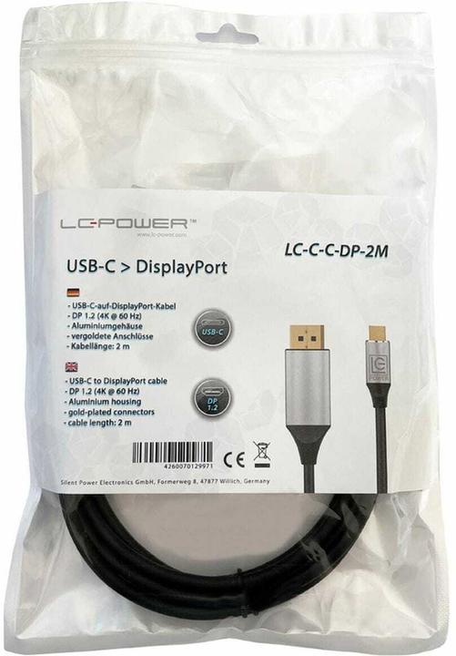 Produktbild LC-Power USB C — DisplayPort (2.20 m)