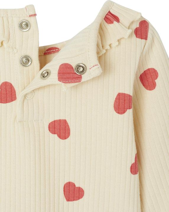 Immagine prodotto Vertbaudet Mädchen Baby Shirt mit Volantkragen und Herzen, Bio-Baumwolle (80)