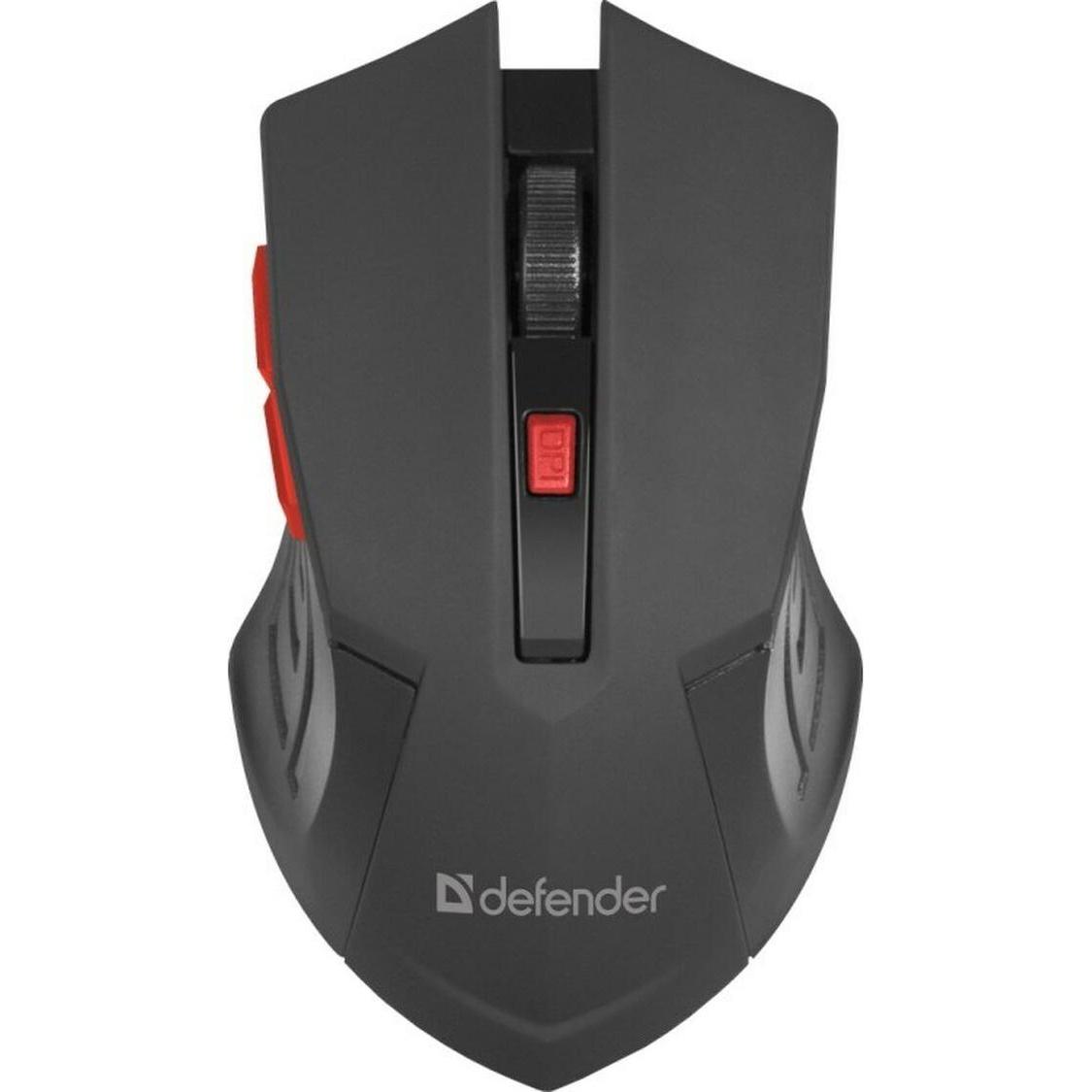 Defender Multicolore Mouse Accura Mm-275 Rf Nero E Rosso Ottico 1600Dpi 6P (Senza Fili), Mouse,