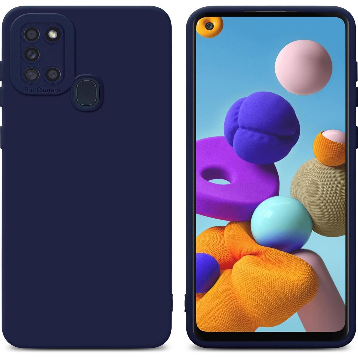 Cadorabo Hülle für Samsung Galaxy A21s im TPU Fluid LM162 Style (Samsung Galaxy A21s), Smartphone Hülle, Blau