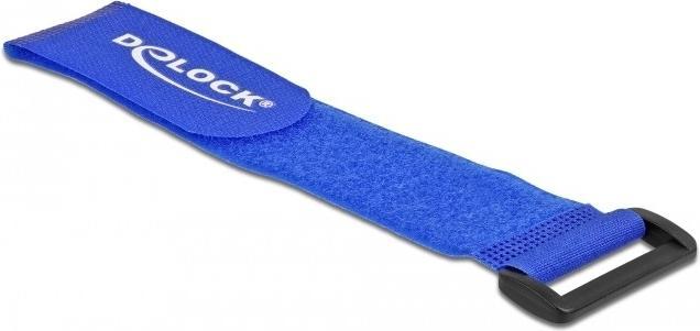 Actual product image Delock Velcro cable tie with loop L 280 x W 38 mm blue 3 pieces (Velcro cable ties, 280 mm, 3 pcs.)