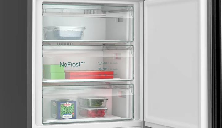 Produktbild Siemens iQ500, free-standing fridge-freezer with freezer at bottom, 203 x 70 cm, BlackSteel, KG49N4XAF (440 l)