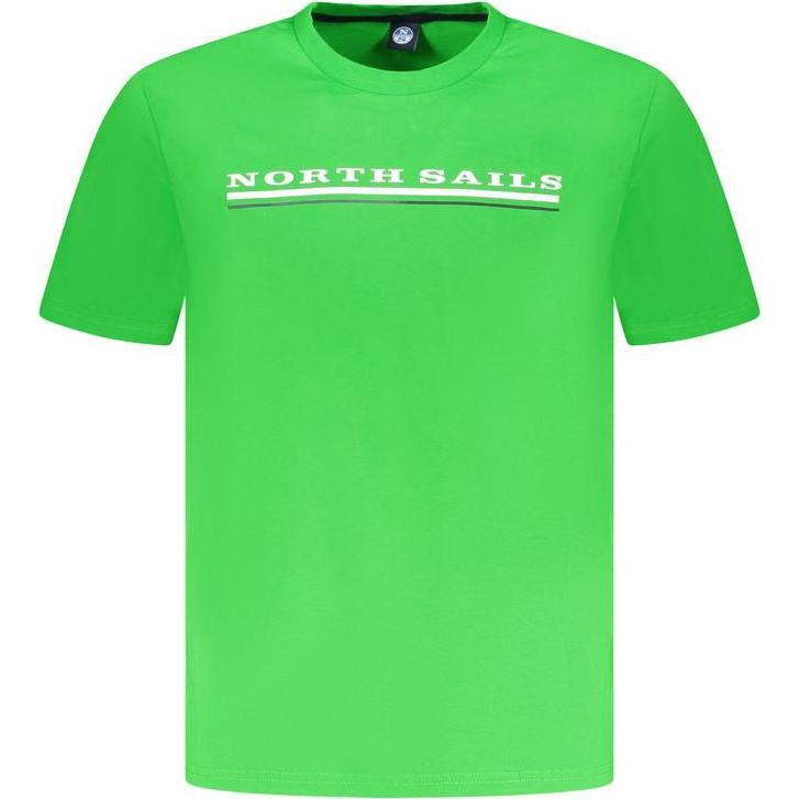 North Sails, Mannen, Sportief shirt, Verde Cotton Men T-Shirt (3XL), Groen, 3XL