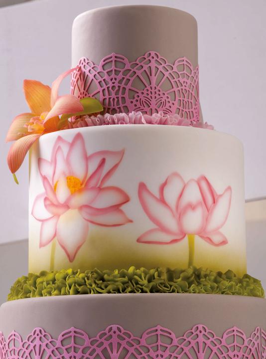Actual product image Martellato Airbrush stencil lotus flower