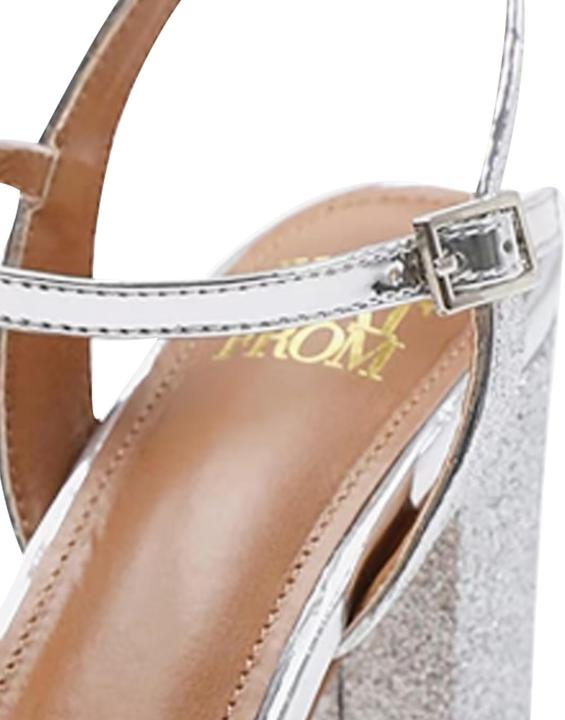 Actual product image Where's That From Womens/Ladies Florence Ankle Strap Medium Block Heel High Heels (37)