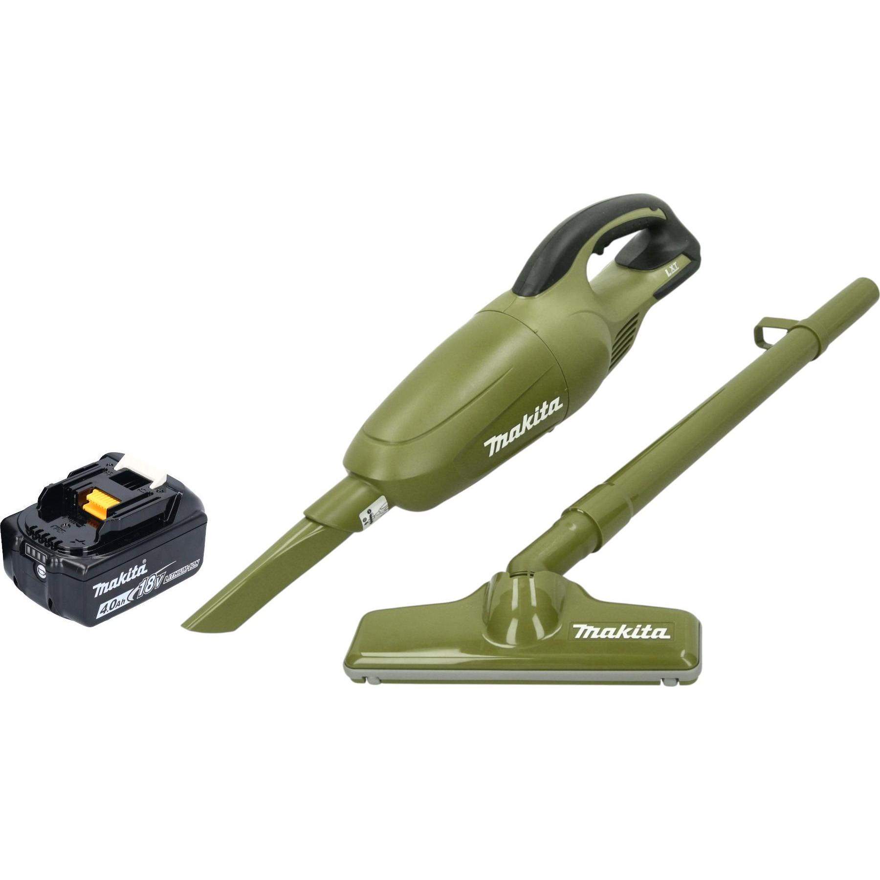 Makita DCL 180 MO Akku Staubsauger 18 V 0,65 l Olive Outdoor Adventure Serie + 1x Akku 4,0 Ah -, Staubsauger, Grün
