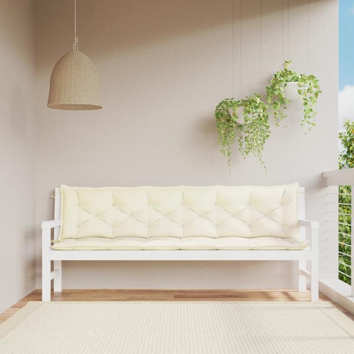 Actual product image VidaXL Garden bench cushions 2 pcs. O x ford fabric (200 x 50 x 7 cm)