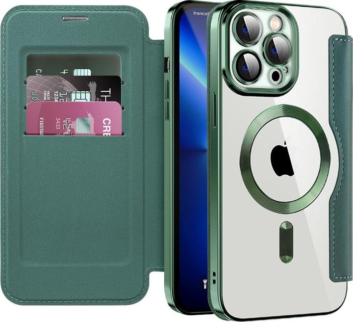 Produktbild Techsuit - SmartMag Book Case - iPhone 13 Pro Max - Green (Apple iPhone 13 Pro Max)