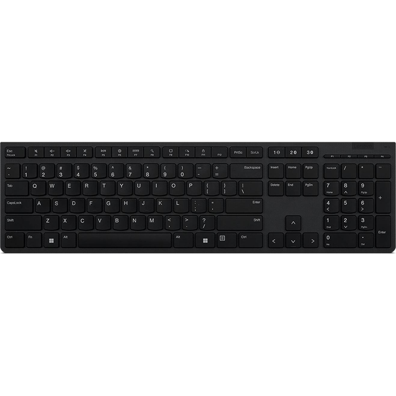 Lenovo TAS wireless - Professional Rechargeable Keyboard (DE, Kabellos), Tastatur, Grau