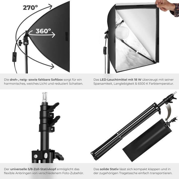 Actual product image tectake Studio light with softbox and tripod (Studio light)