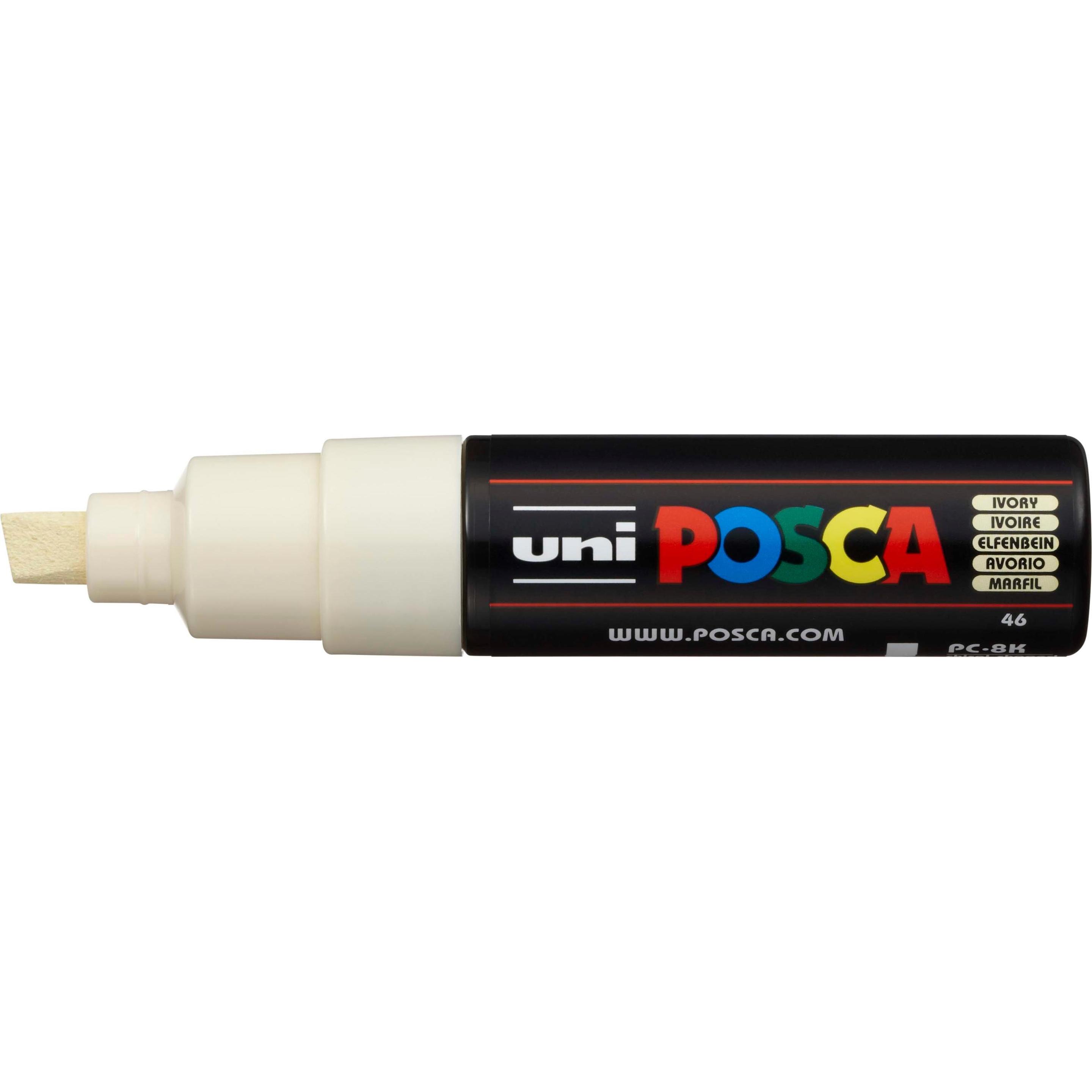 Posca, Marker, Marker PC-8K Keilspitze (Weiss, 8 mm, 1 x)