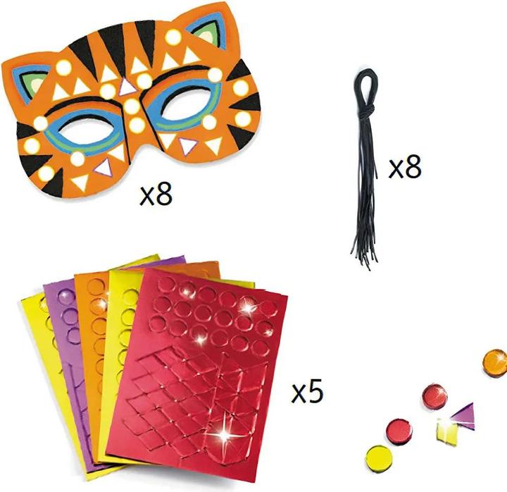 Actual product image Djeco DIY - Mosaic masks jungle animals